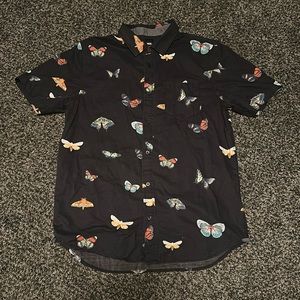 Vans Classic Fit Butterfly Dress Shirt Sz Medium